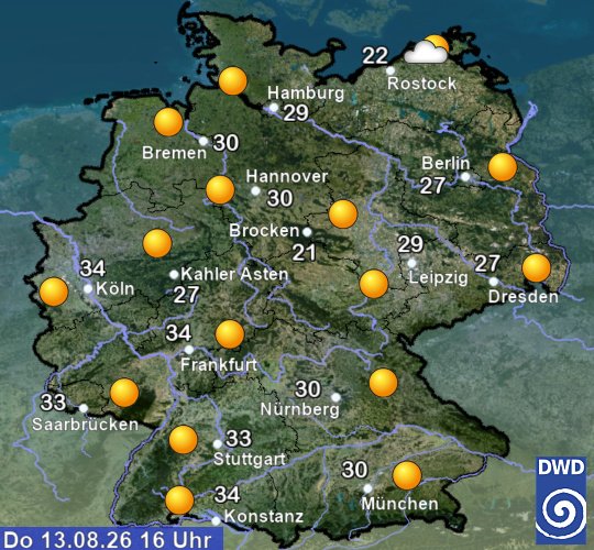 Current weather over Germany